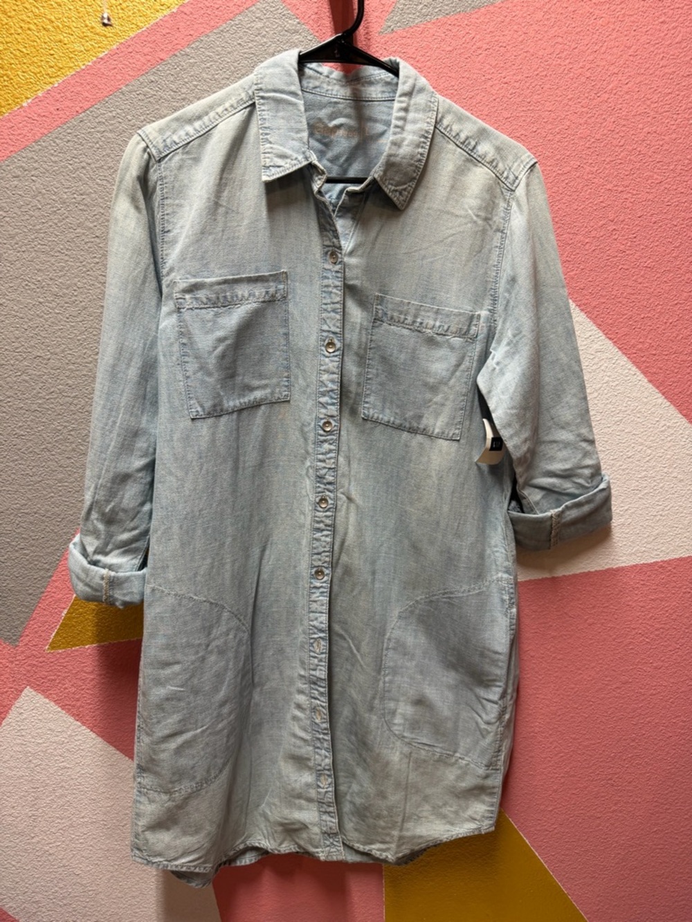 GAP Light Denim Blue Midi Shirt Dress